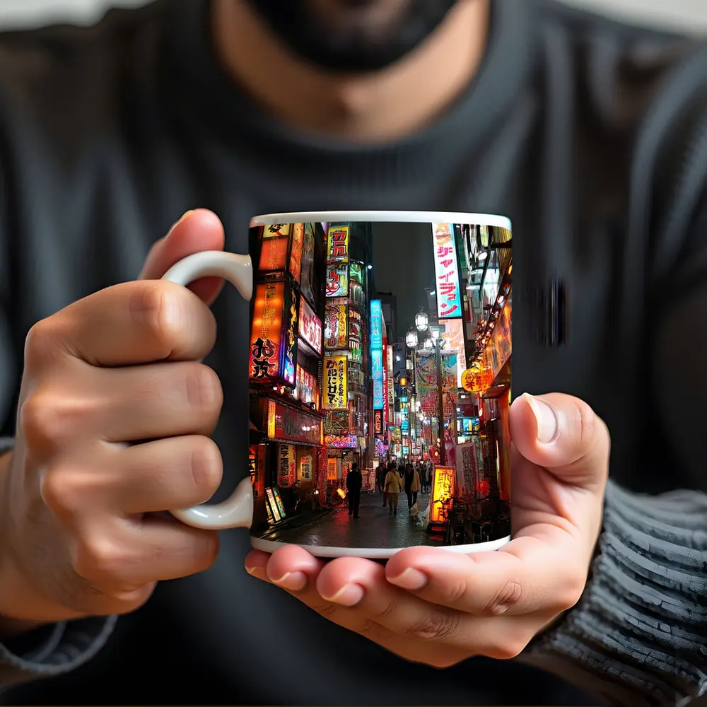 Tokyo Neon Night Street Japan City – Mugs