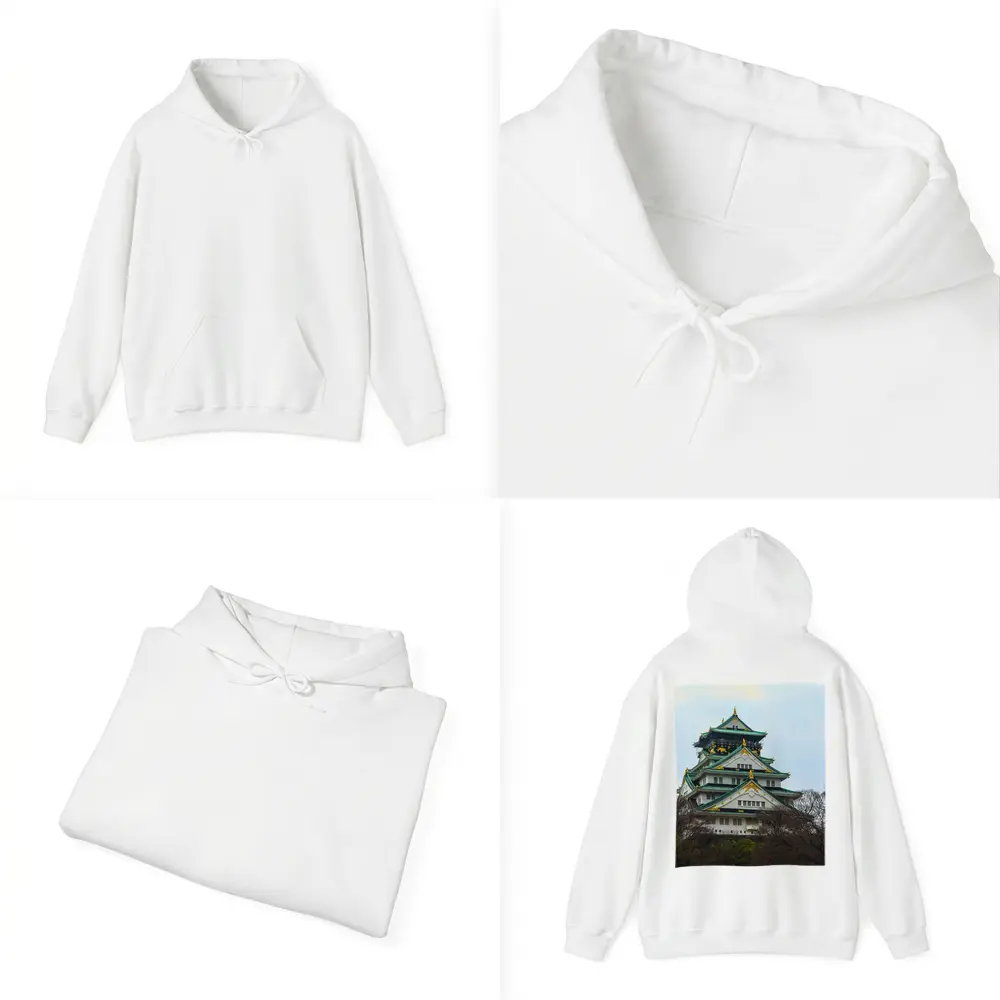 Osaka Castle Green Roofs Overcast Sky – Hoodies