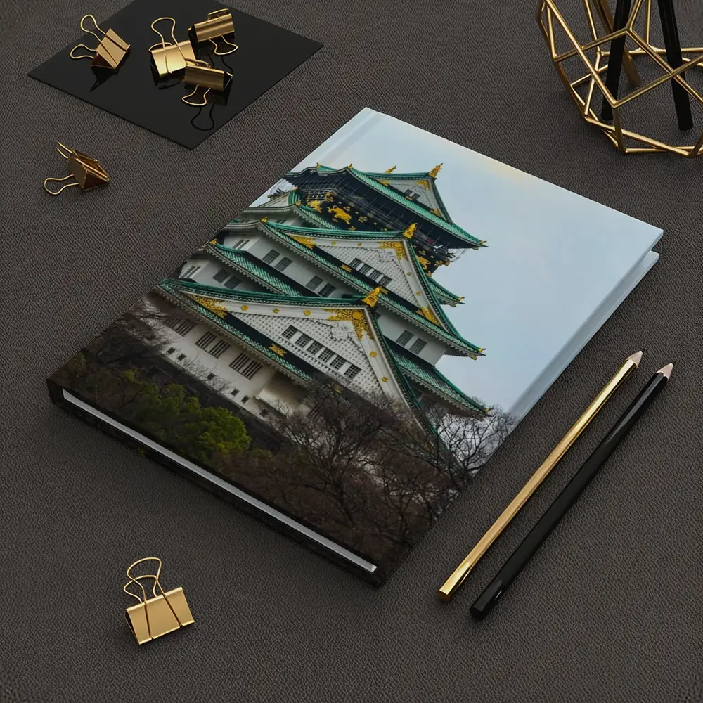 Osaka Castle Green Roofs Overcast Sky – Notebooks