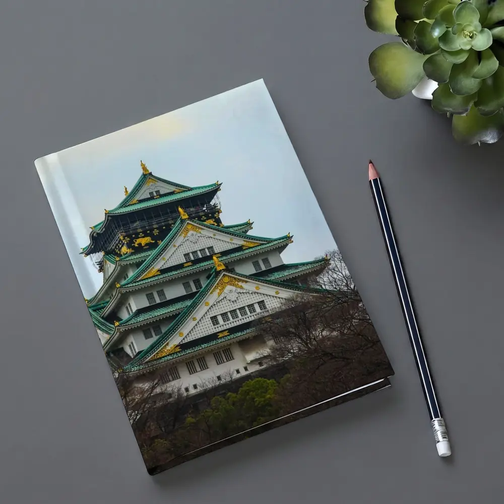 Osaka Castle Green Roofs Overcast Sky – Notebooks