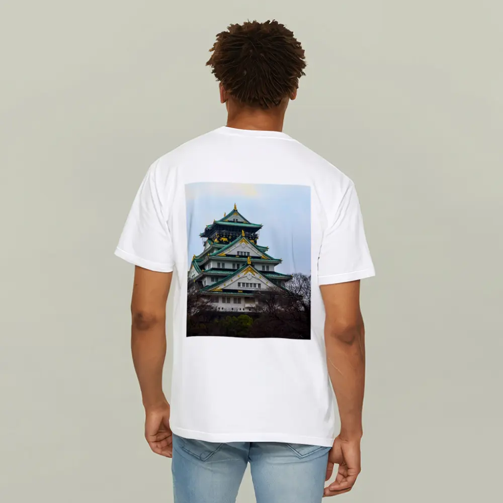 Osaka Castle Green Roofs Overcast Sky – T-Shirts