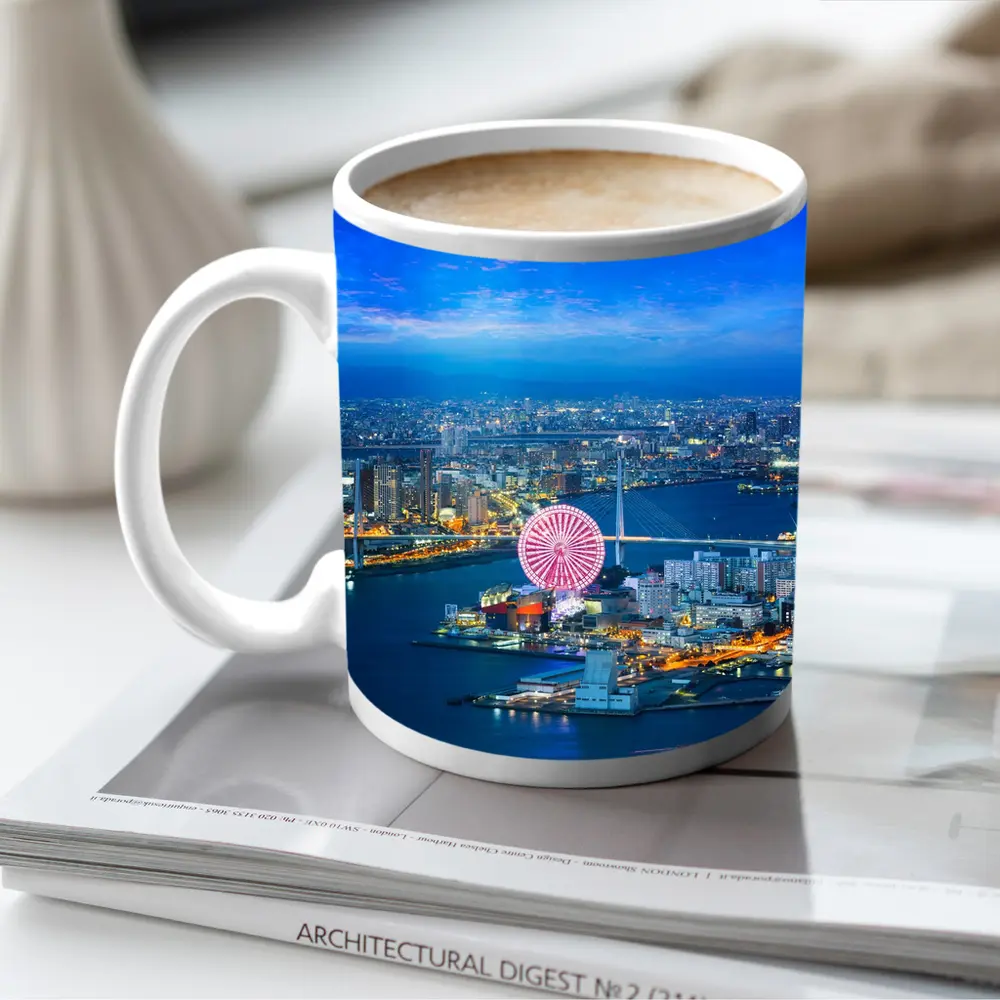 Osaka Bay Ferris Wheel Night City View – Mugs