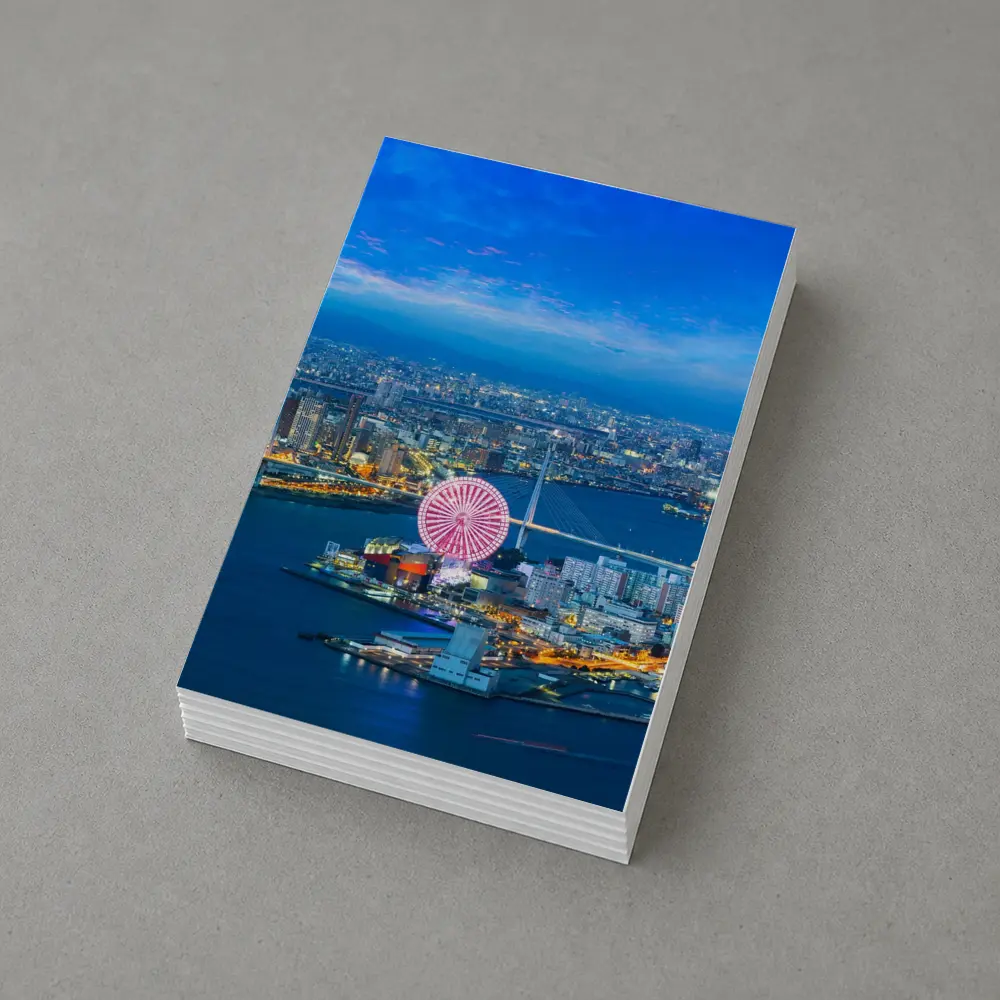 Osaka Bay Ferris Wheel Night City View – Postcards