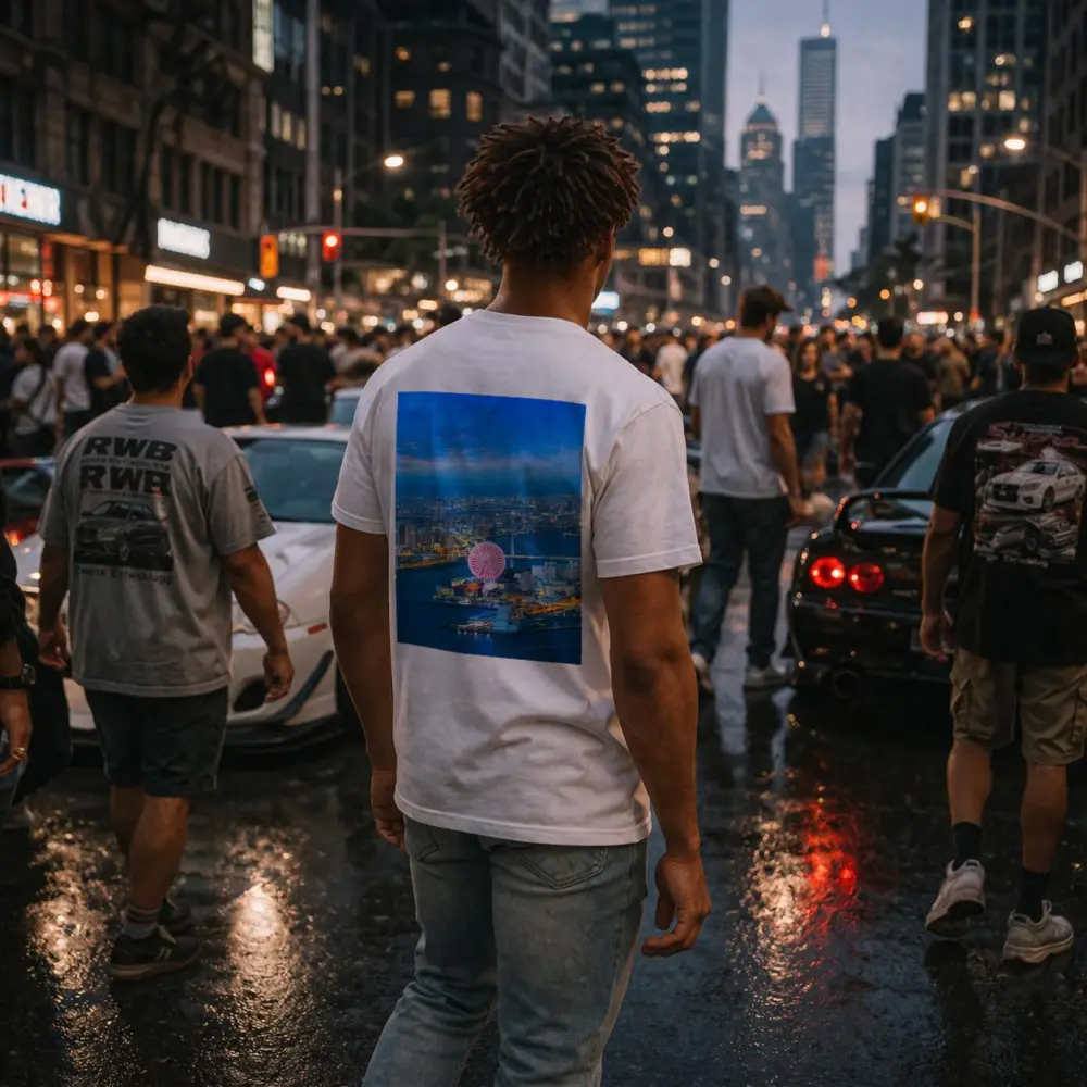 Osaka Bay Ferris Wheel Night City View – T-Shirts
