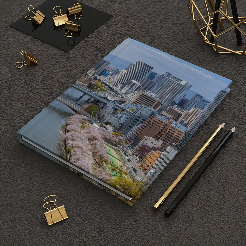 Osaka Skyline Cherry Blossoms River View – Notebooks