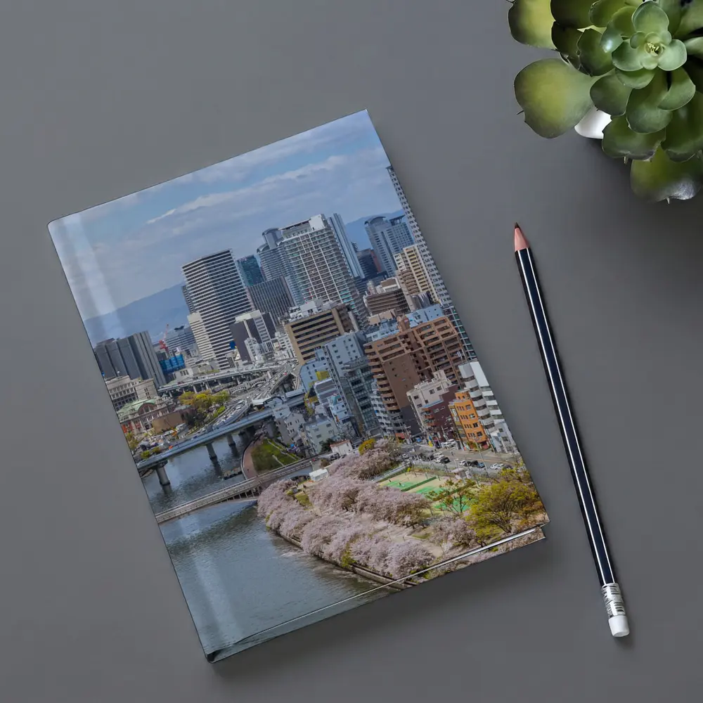 Osaka Skyline Cherry Blossoms River View – Notebooks