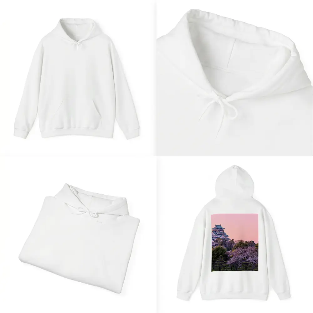 Osaka Castle Cherry Blossoms Pink Sunset – Hoodies