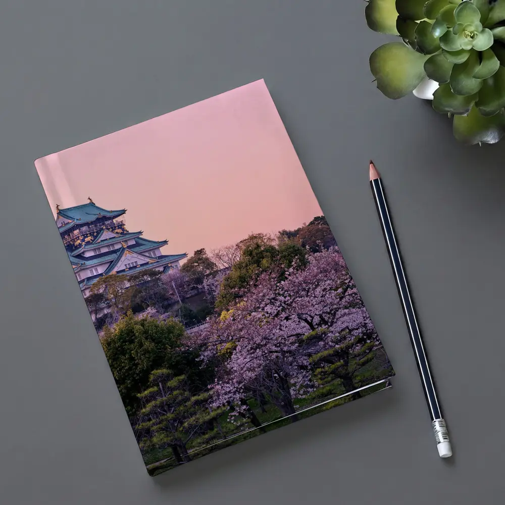 Osaka Castle Cherry Blossoms Pink Sunset – Notebooks
