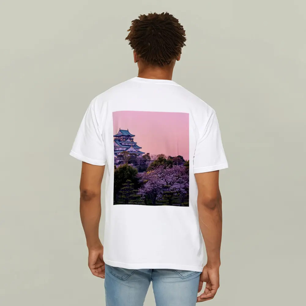 Osaka Castle Cherry Blossoms Pink Sunset – T-Shirts