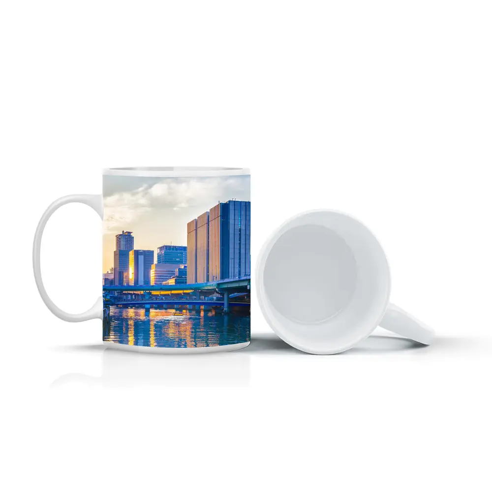Osaka Japan Skyline River Golden Sunset – Mugs