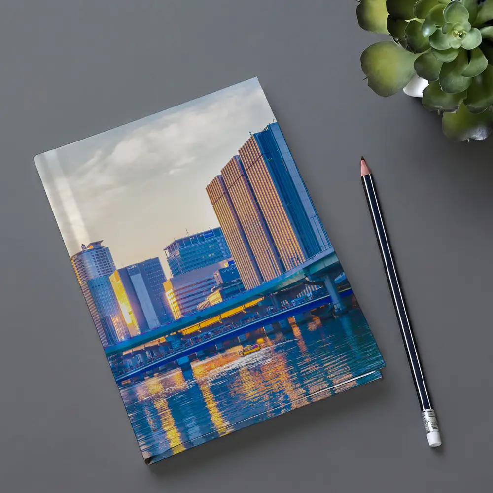 Osaka Japan Skyline River Golden Sunset – Notebooks