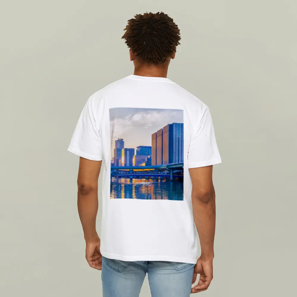 Osaka Japan Skyline River Golden Sunset – T-Shirts