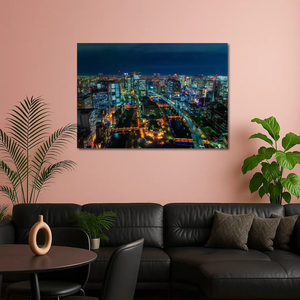 Osaka Japan City Skyline At Night – Wall Art