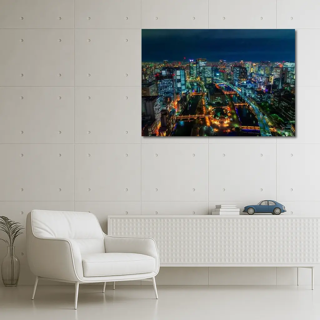 Osaka Japan City Skyline At Night – Wall Art