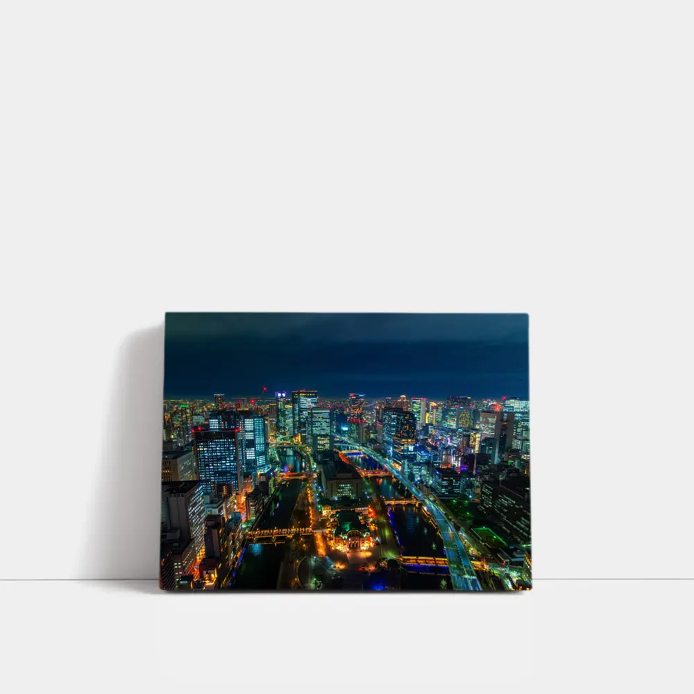 Osaka Japan City Skyline At Night – Wall Art