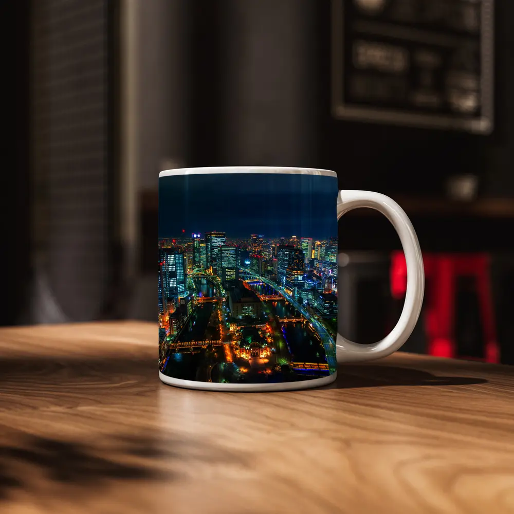Osaka Japan City Skyline At Night – Mugs