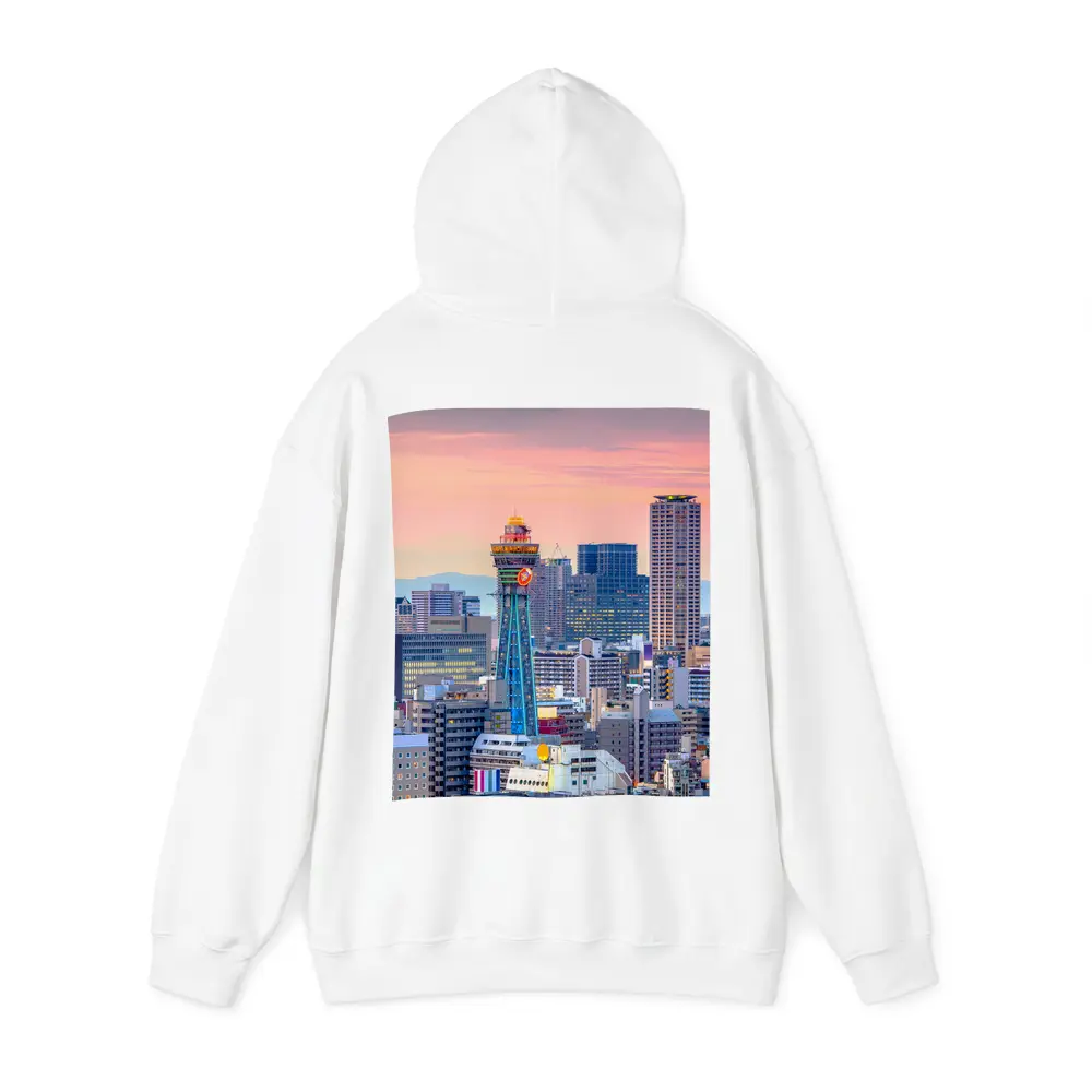 Osaka Japan Skyline at Pink Sunset – Hoodies