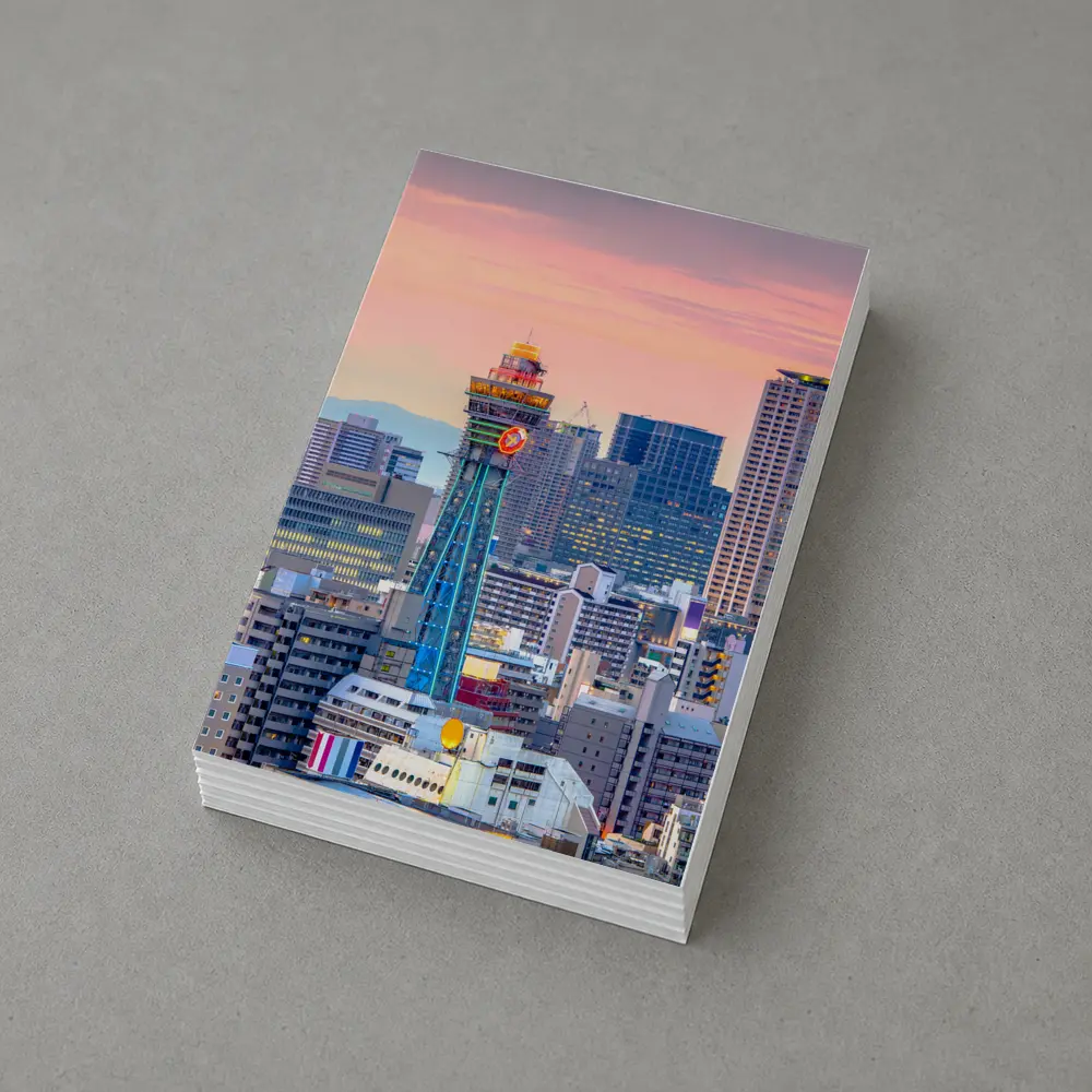 Osaka Japan Skyline at Pink Sunset – Postcards