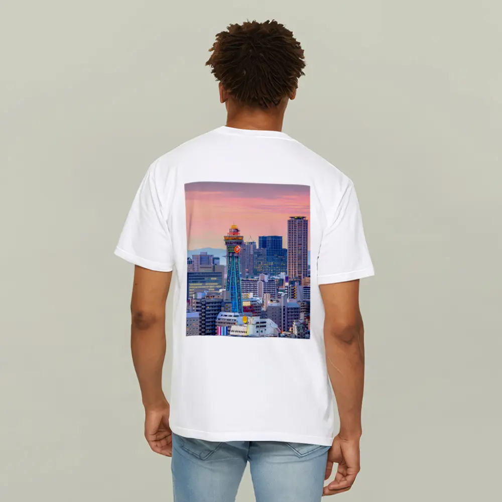 Osaka Japan Skyline at Pink Sunset – T-Shirts