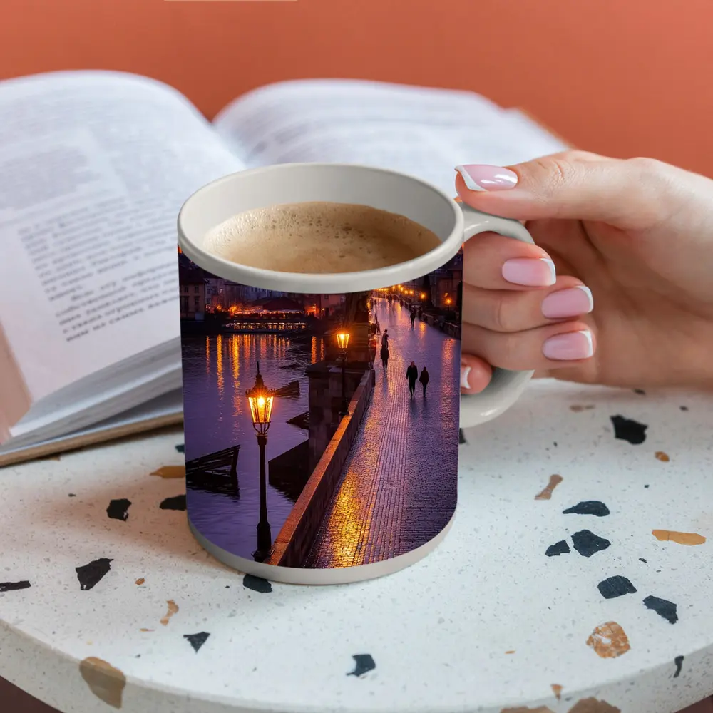 Charles Bridge Prague Castle Night Lights – Mugs
