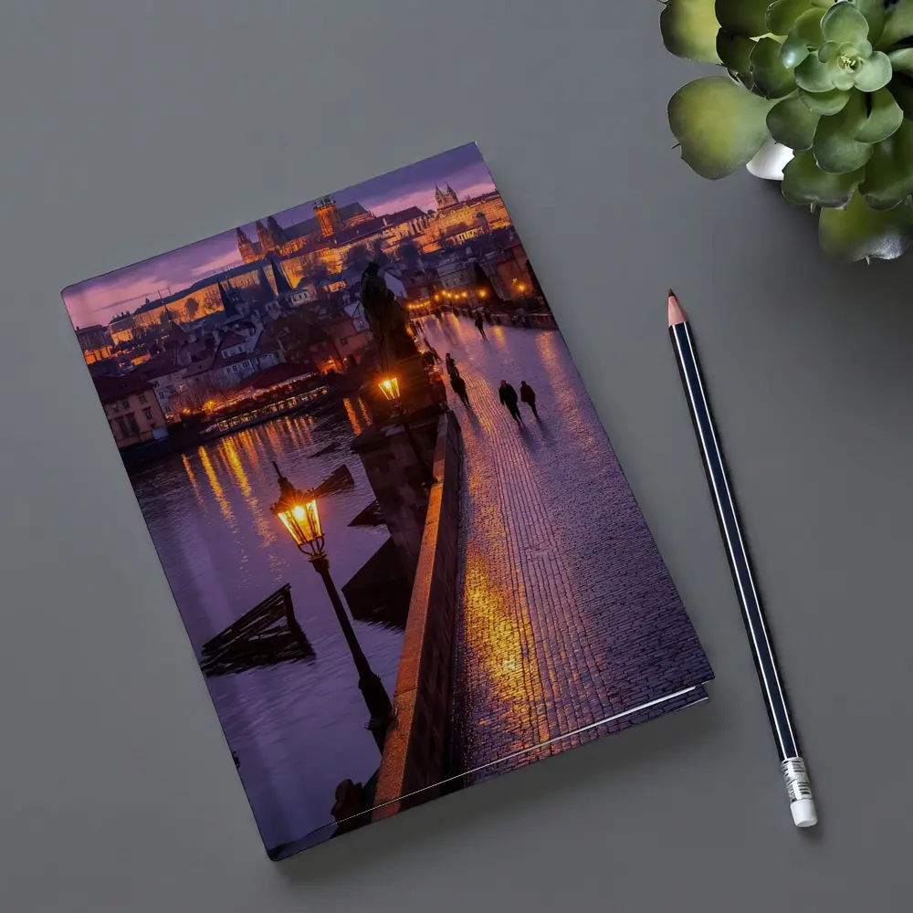 Charles Bridge Prague Castle Night Lights – Notebooks