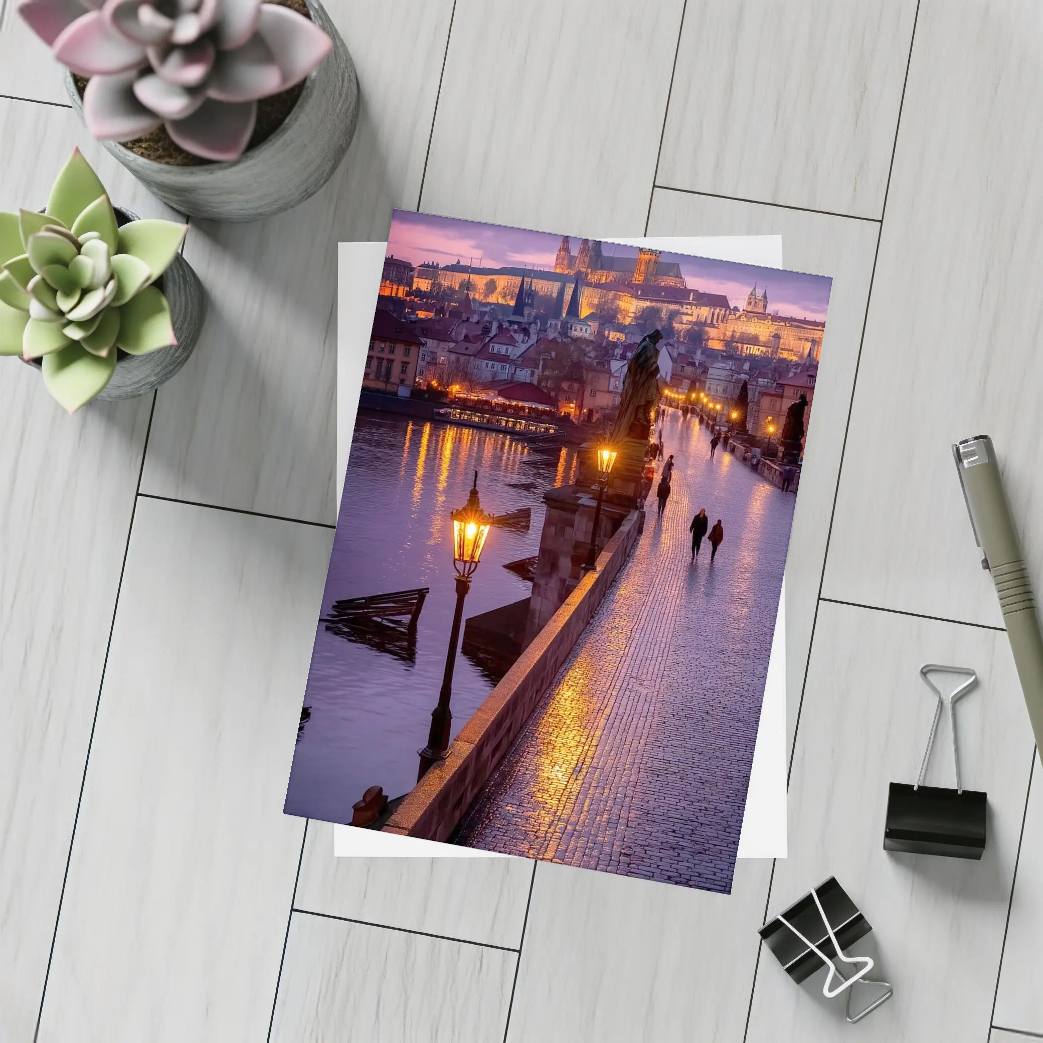 Charles Bridge Prague Castle Night Lights – Postcards