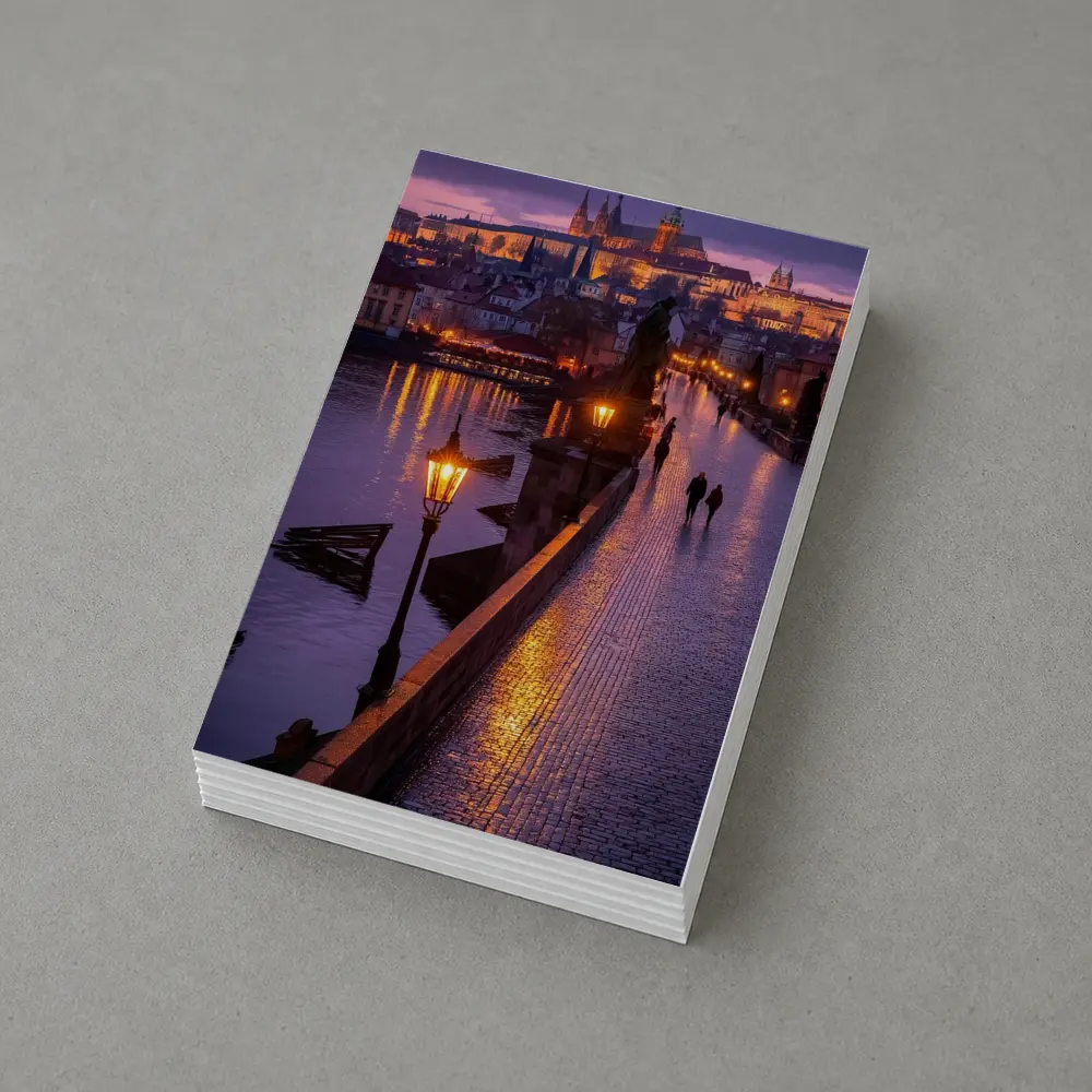 Charles Bridge Prague Castle Night Lights – Postcards