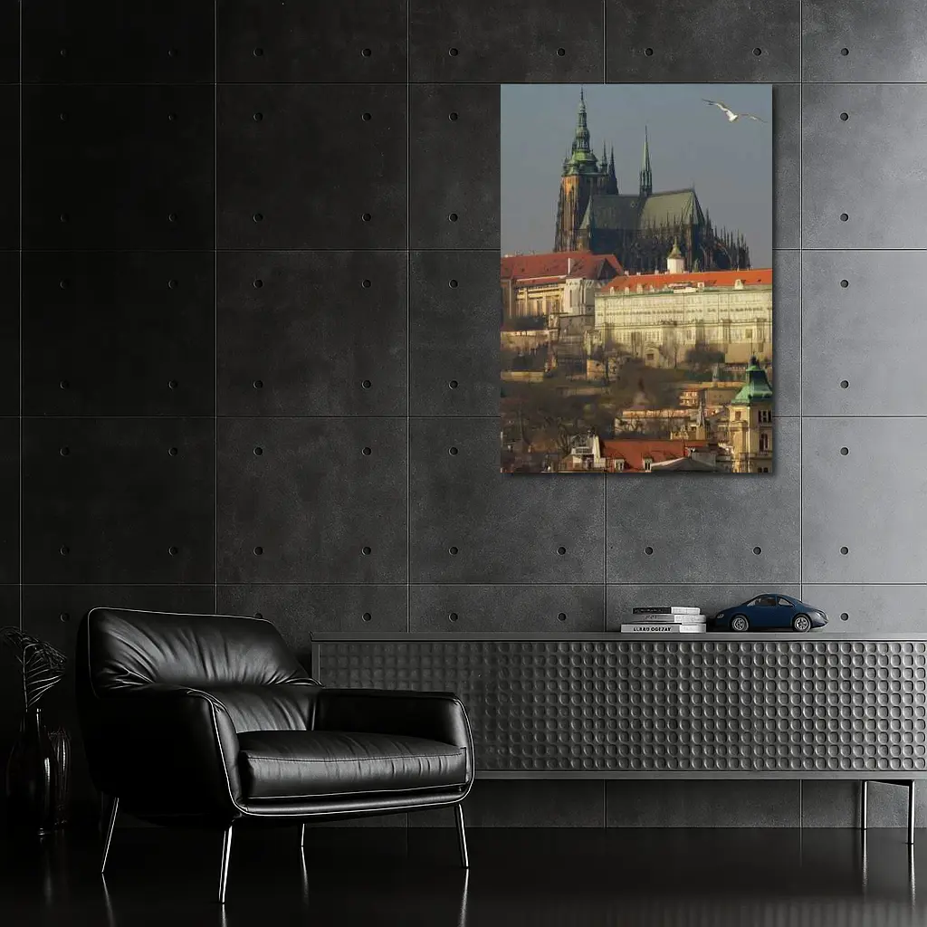 Prague Castle Cathedral Gothic Skyline View – Wall Art