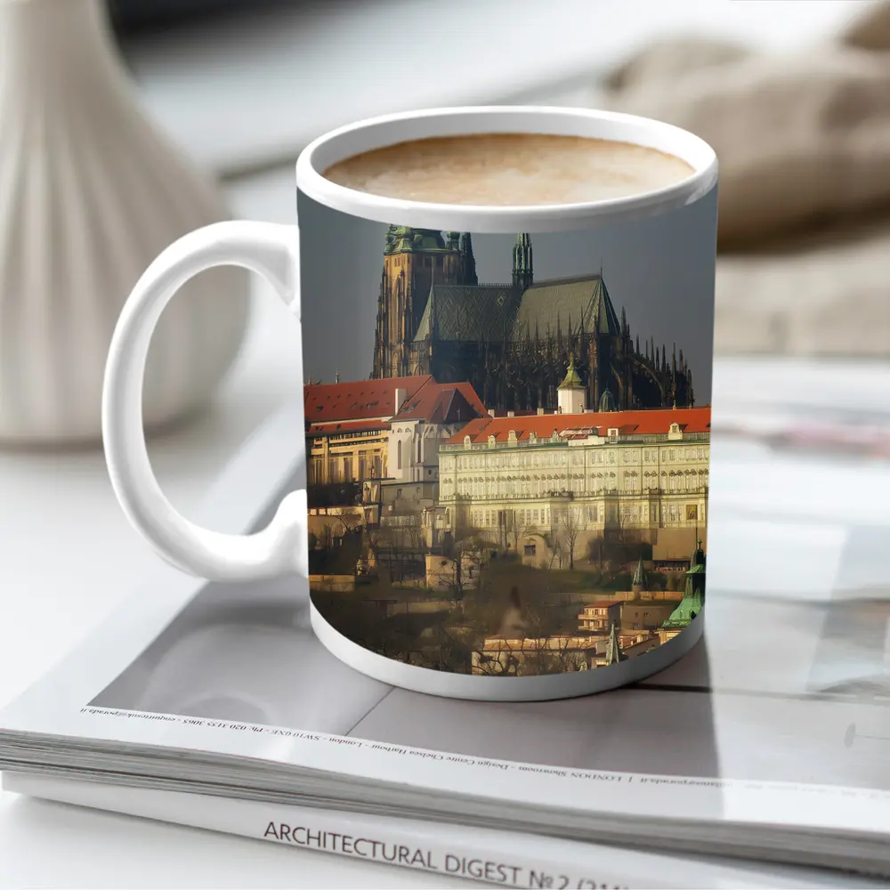 Prague Castle Cathedral Gothic Skyline View – Mugs