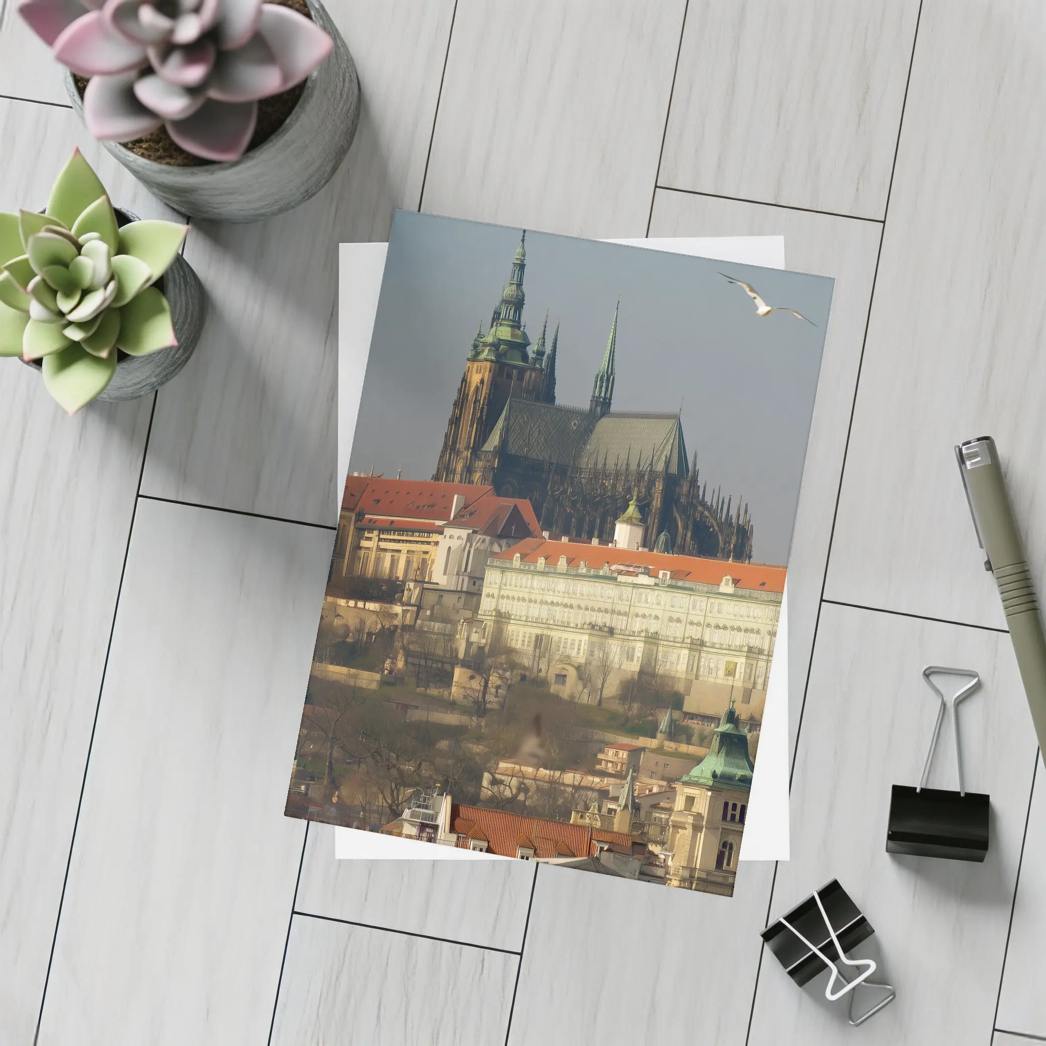 Prague Castle Cathedral Gothic Skyline View – Postcards
