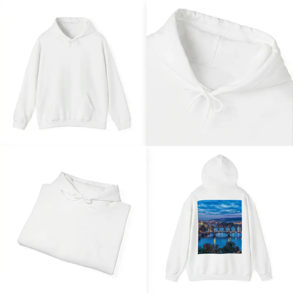 Prague Bridges Over Vltava River At Dusk – Hoodies