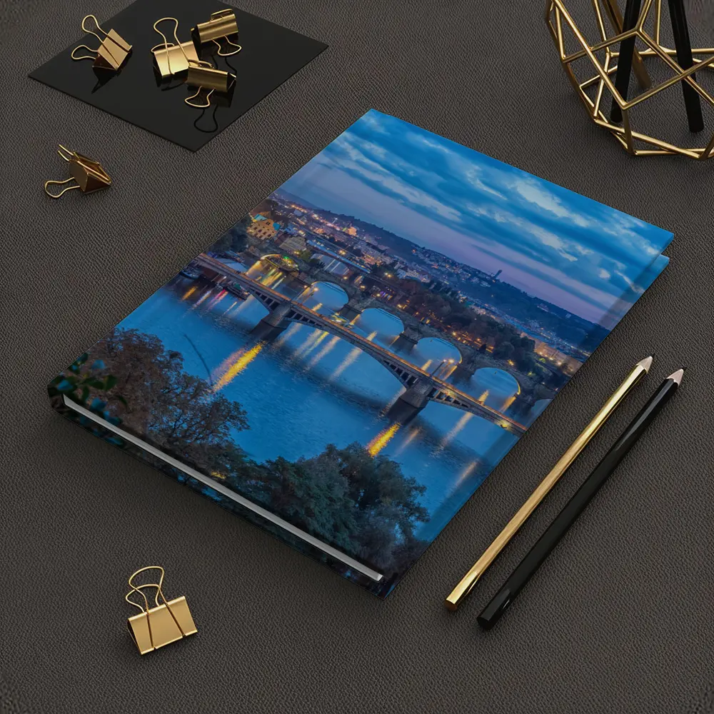 Prague Bridges Over Vltava River At Dusk – Notebooks