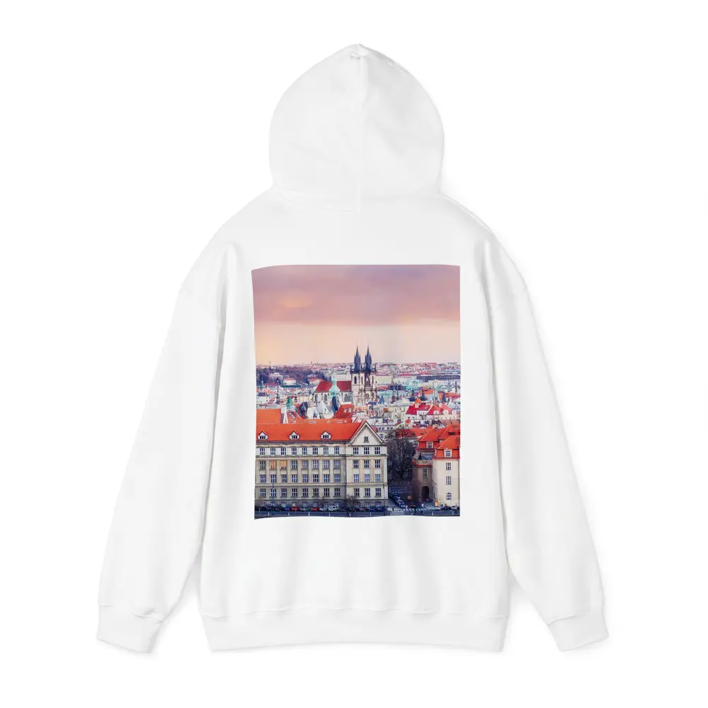 Prague Old Town Rooftops Pink Sky – Hoodies