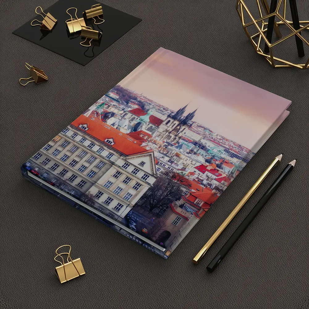 Prague Old Town Rooftops Pink Sky – Notebooks