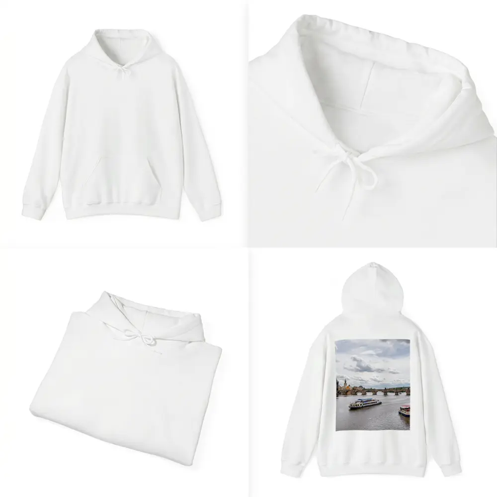 Charles Bridge Prague Vltava River Boats – Hoodies