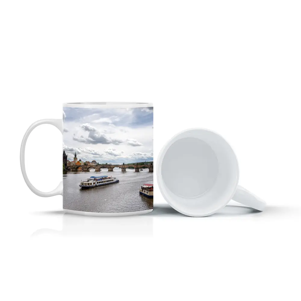Charles Bridge Prague Vltava River Boats – Mugs