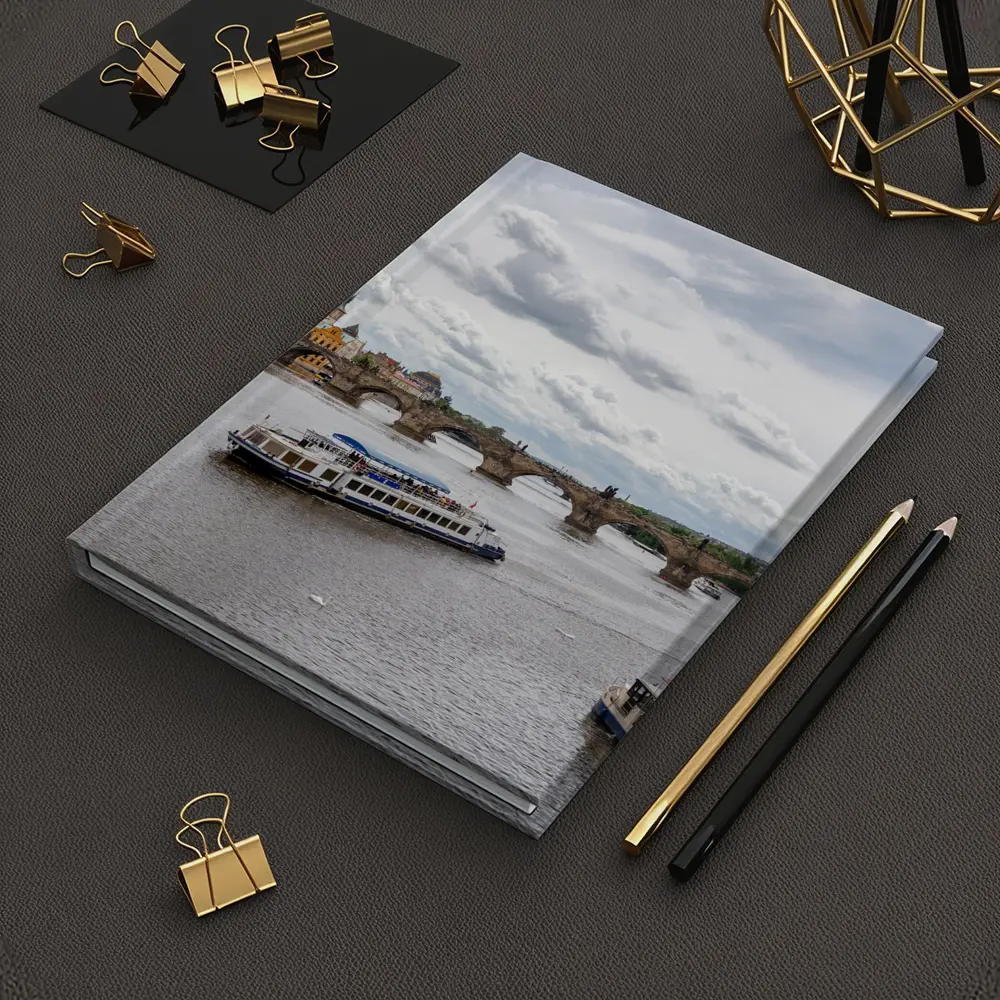 Charles Bridge Prague Vltava River Boats – Notebooks