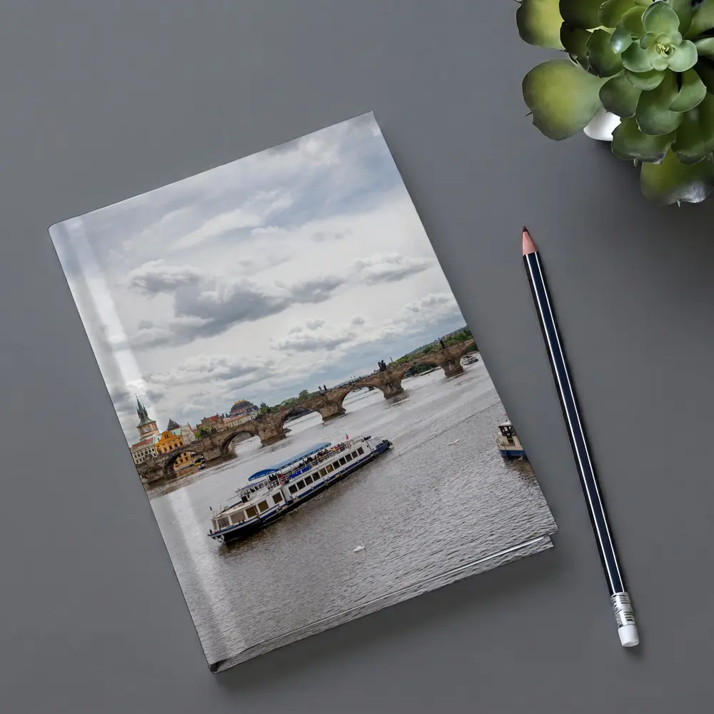 Charles Bridge Prague Vltava River Boats – Notebooks