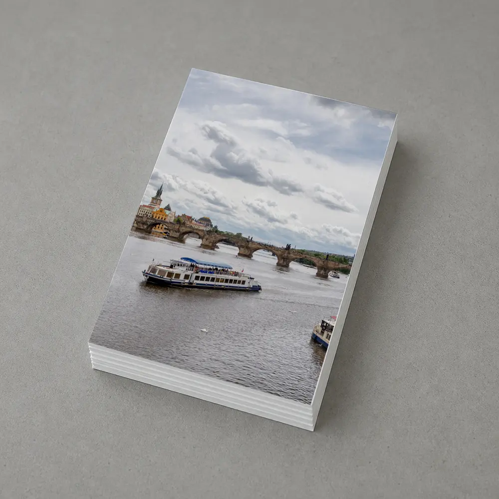 Charles Bridge Prague Vltava River Boats – Postcards