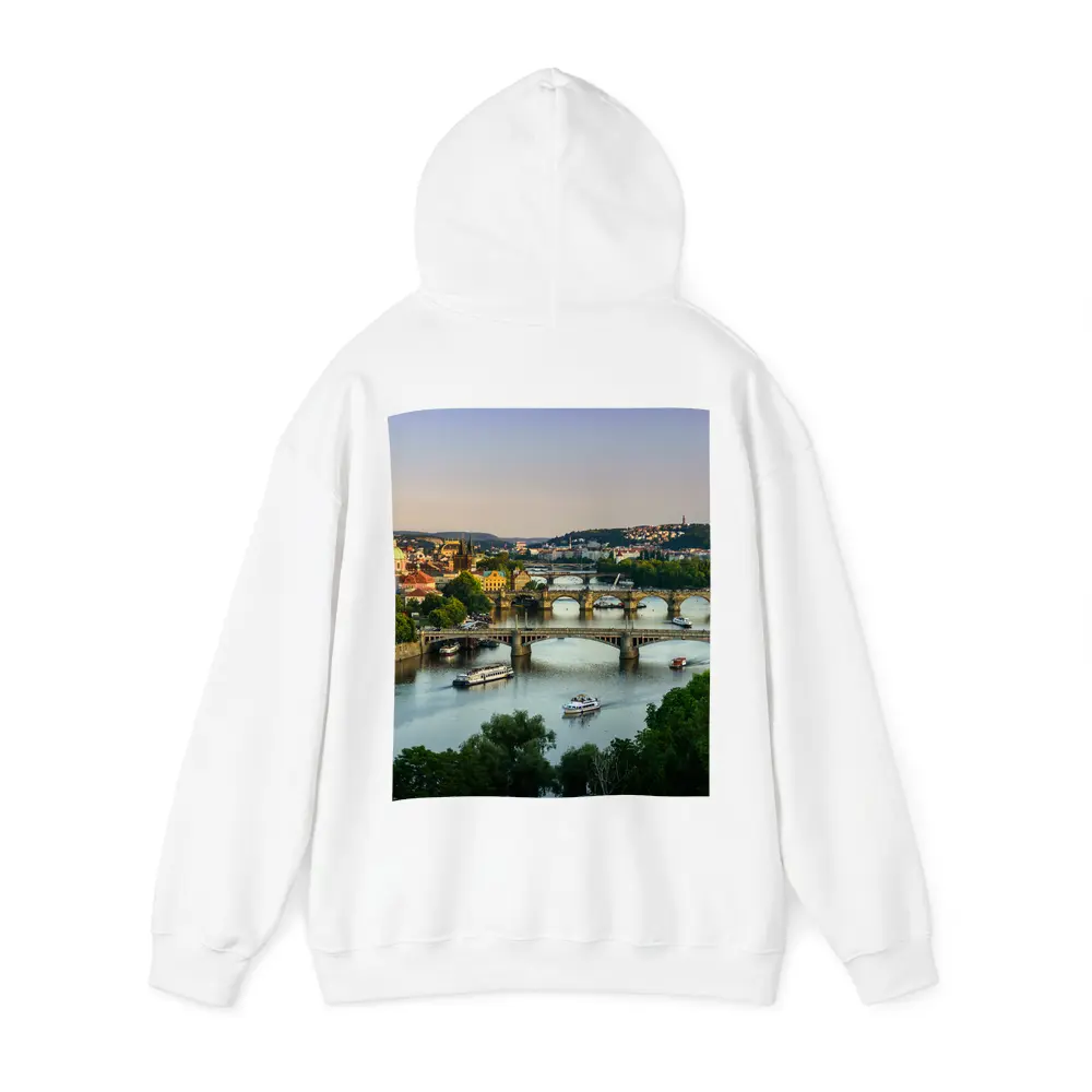 Prague Bridges Over Vltava River Skyline – Hoodies