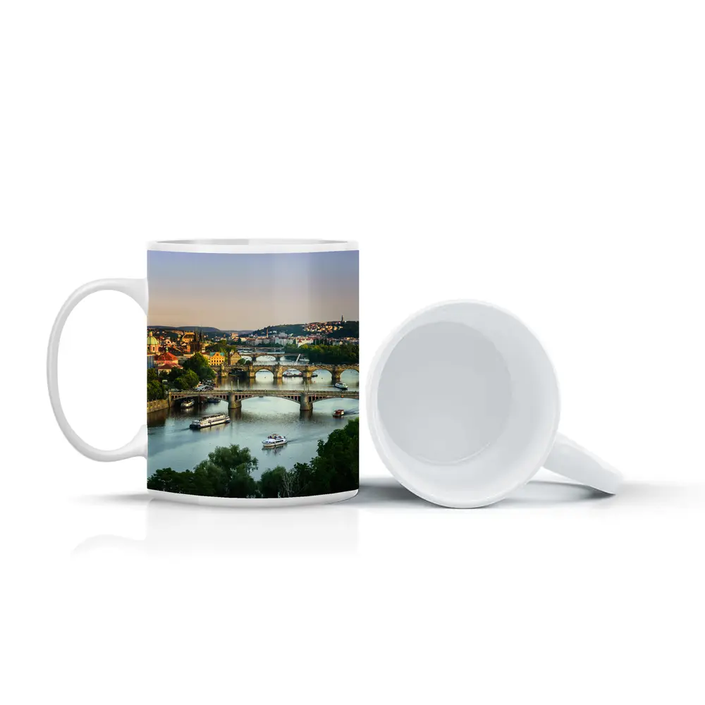 Prague Bridges Over Vltava River Skyline – Mugs