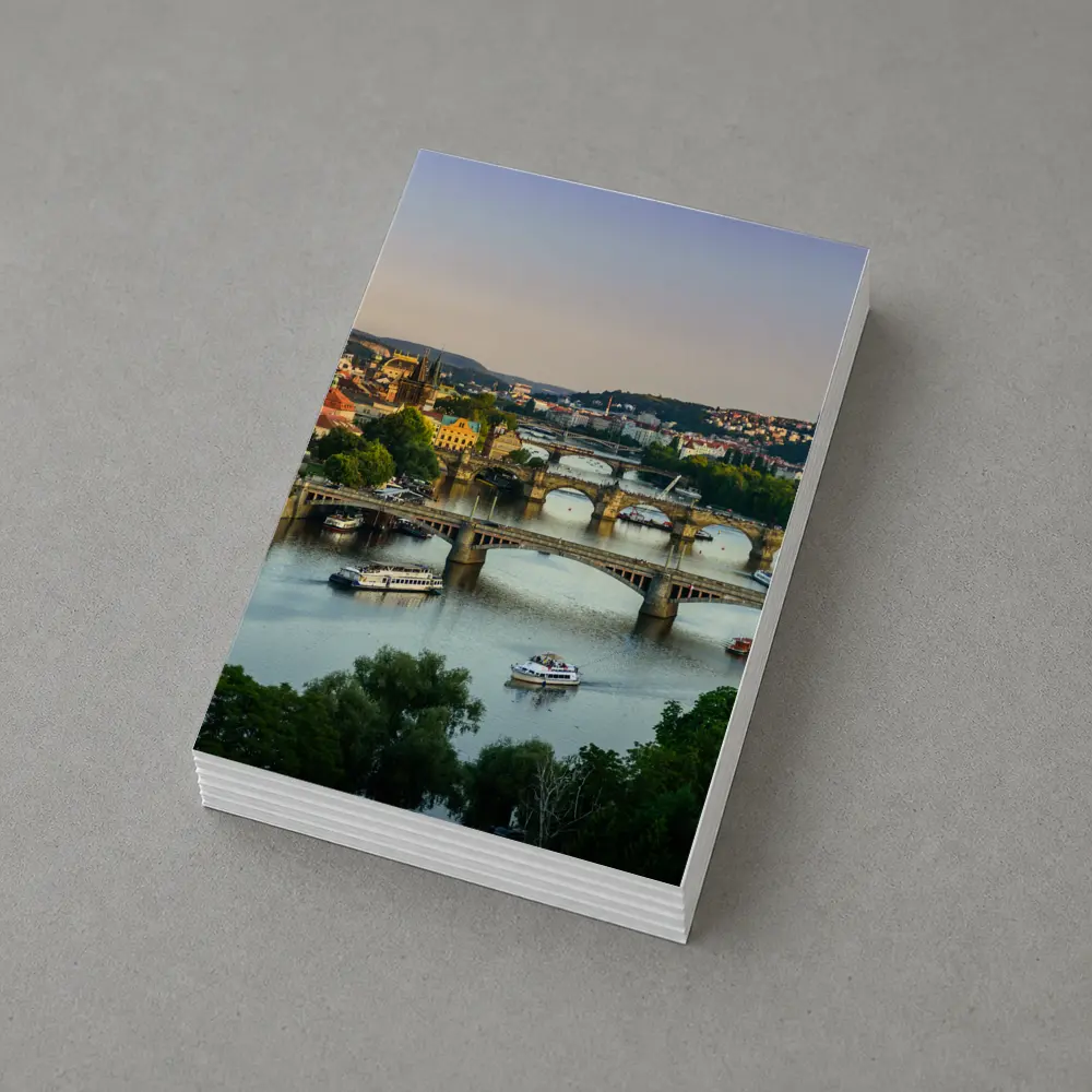Prague Bridges Over Vltava River Skyline – Postcards