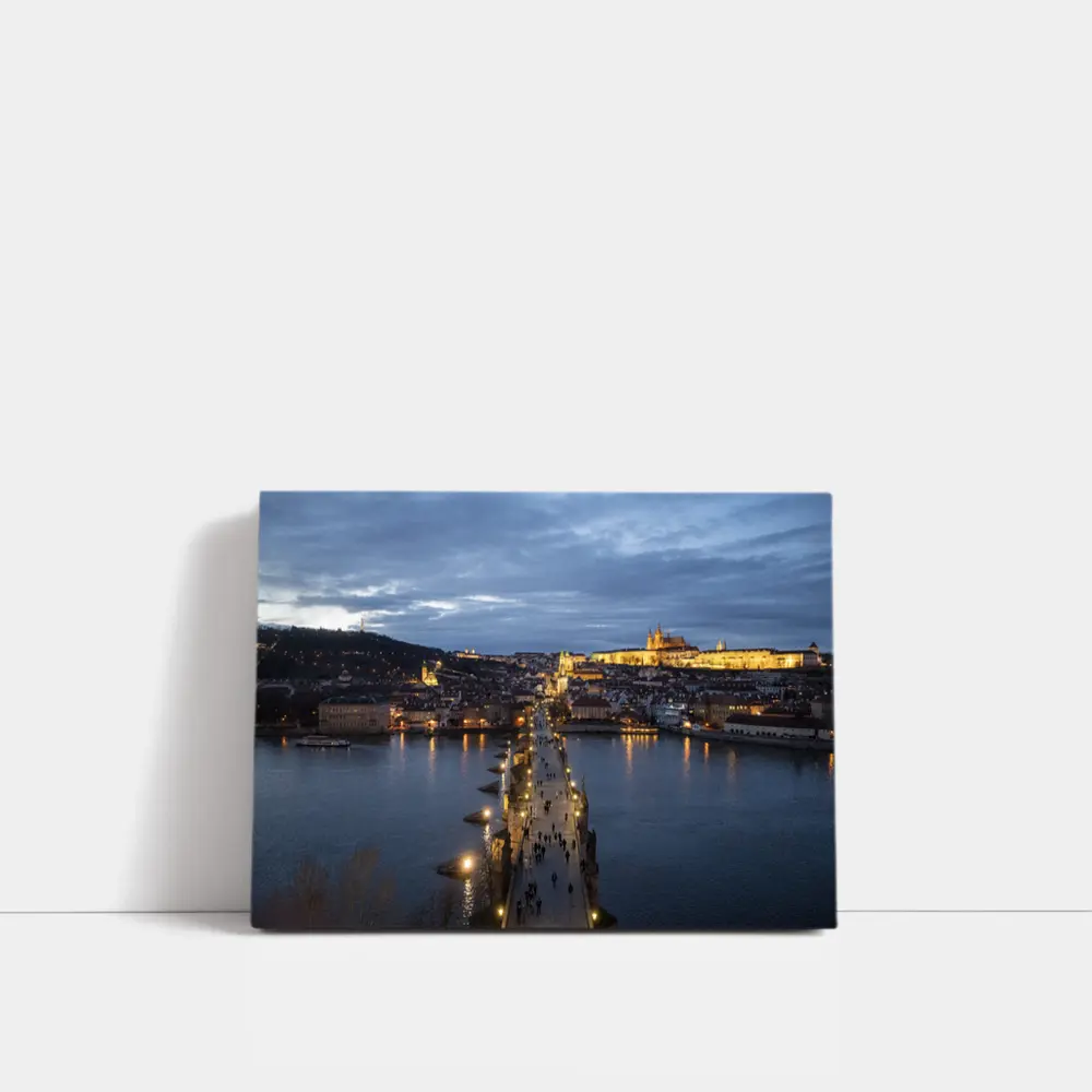 Charles Bridge Prague Castle Dusk River View – Wall Art
