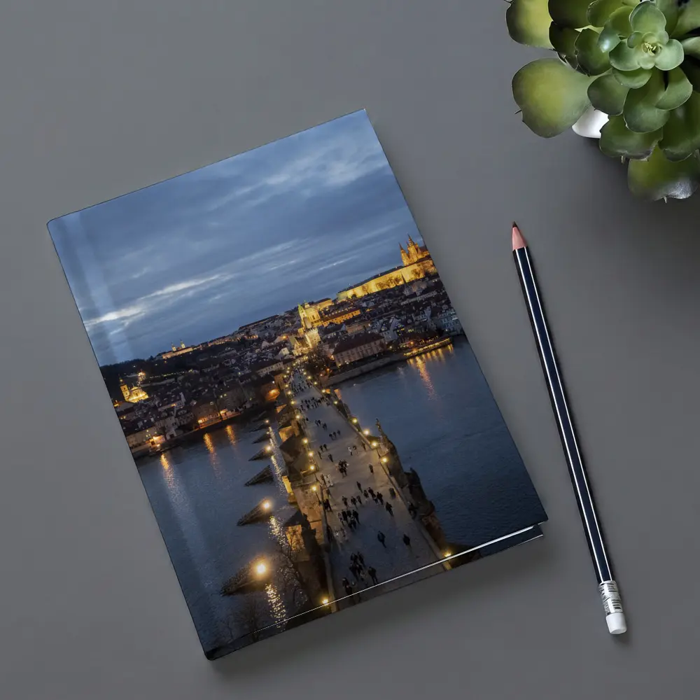 Charles Bridge Prague Castle Dusk River View – Notebooks