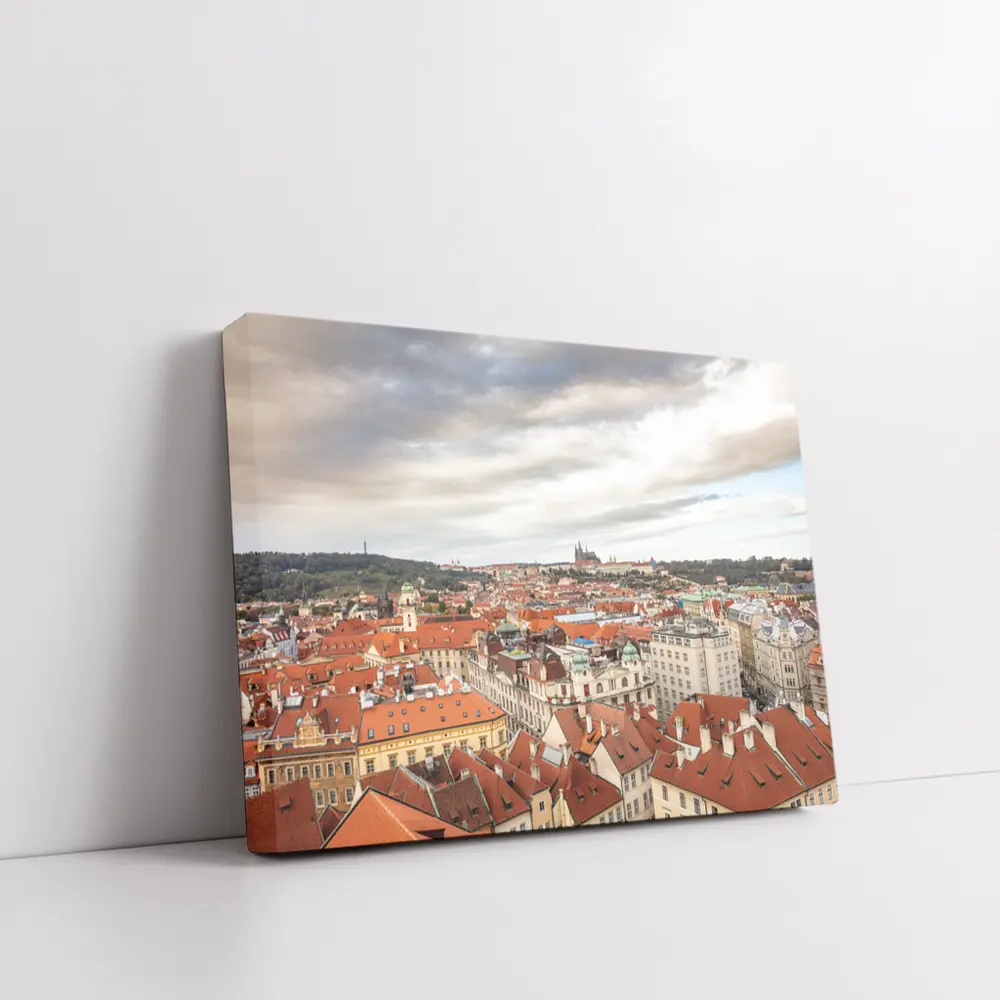 Prague Old Town Red Rooftops Skyline View – Wall Art