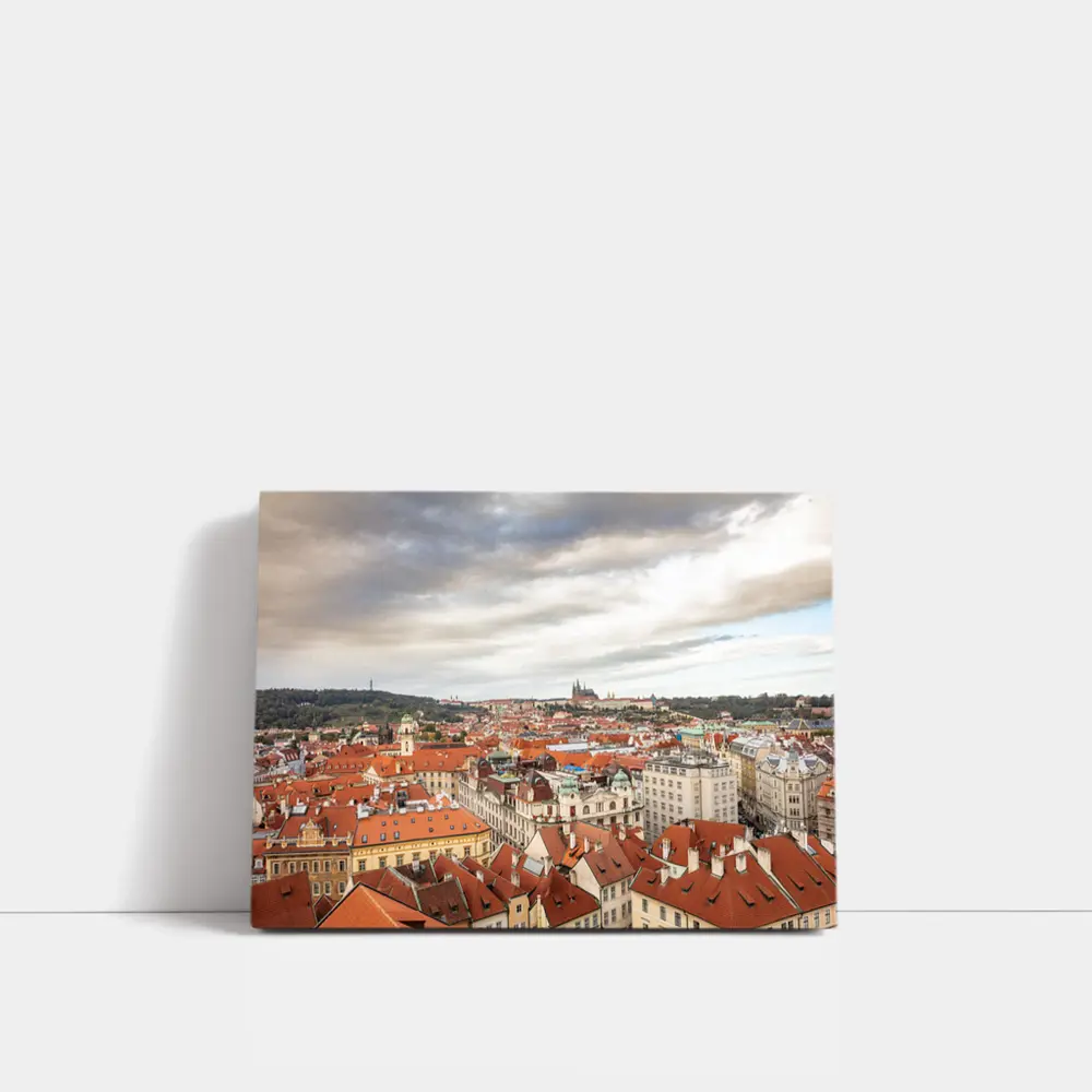 Prague Old Town Red Rooftops Skyline View – Wall Art