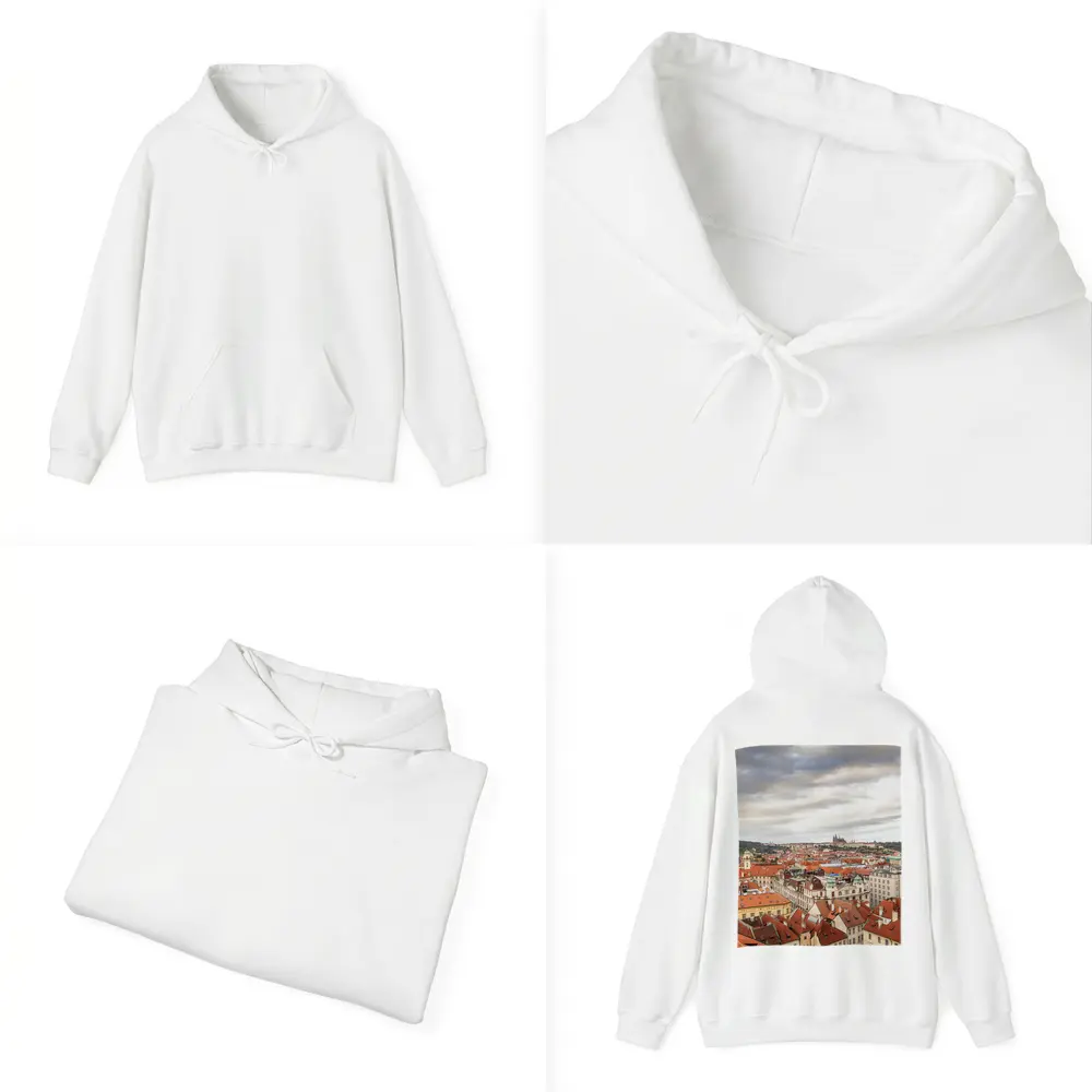 Prague Old Town Red Rooftops Skyline View – Hoodies