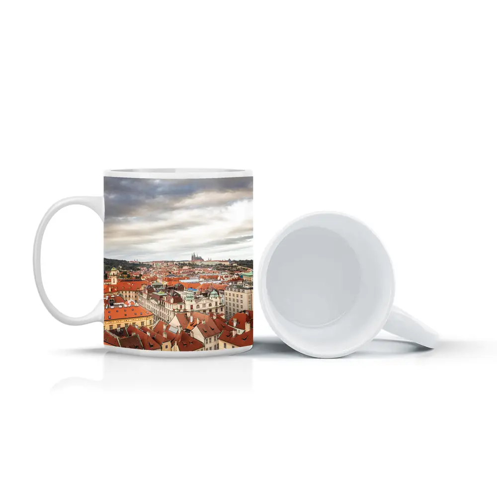 Prague Old Town Red Rooftops Skyline View – Mugs
