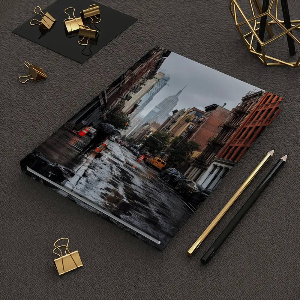 Rainy New York City Street Empire State – Notebooks