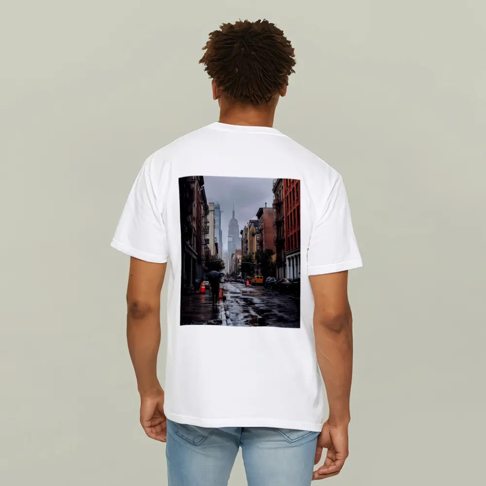 Rainy New York City Street Empire State – T-Shirts